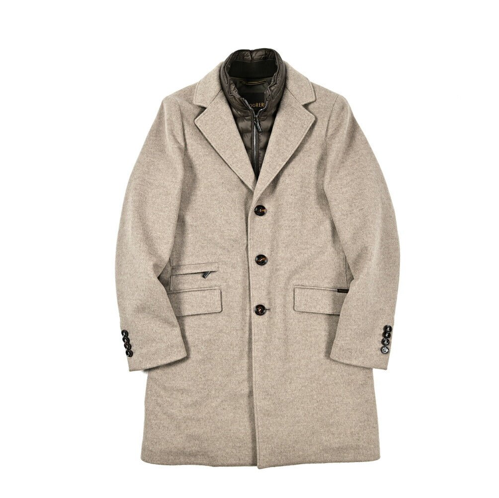 MOORER "HARRIS - LE" カシミヤ混ウール 3Bシングルダウンチェスターコート (着脱可能ライナー付き)|417790|GUARDAROBA MILANO OFFICIAL STORE