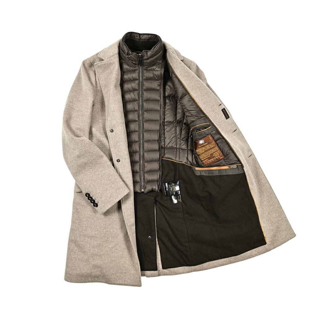 MOORER "HARRIS - LE" カシミヤ混ウール 3Bシングルダウンチェスターコート (着脱可能ライナー付き)|417790|GUARDAROBA MILANO OFFICIAL STORE