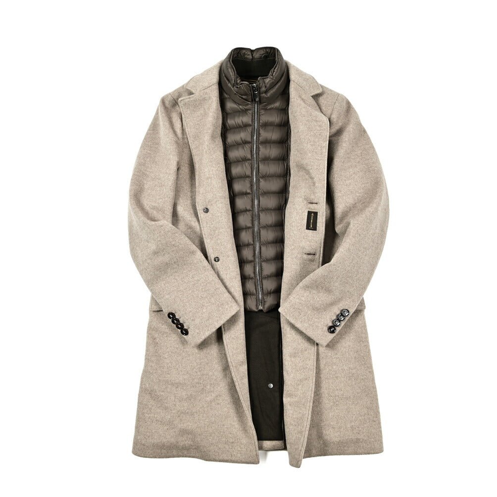 MOORER "HARRIS - LE" カシミヤ混ウール 3Bシングルダウンチェスターコート (着脱可能ライナー付き)|417790|GUARDAROBA MILANO OFFICIAL STORE