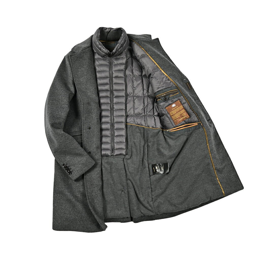 MOORER "HARRIS - LE" カシミヤ混ウール 3Bシングルダウンチェスターコート (着脱可能ライナー付き)|417791|GUARDAROBA MILANO OFFICIAL STORE