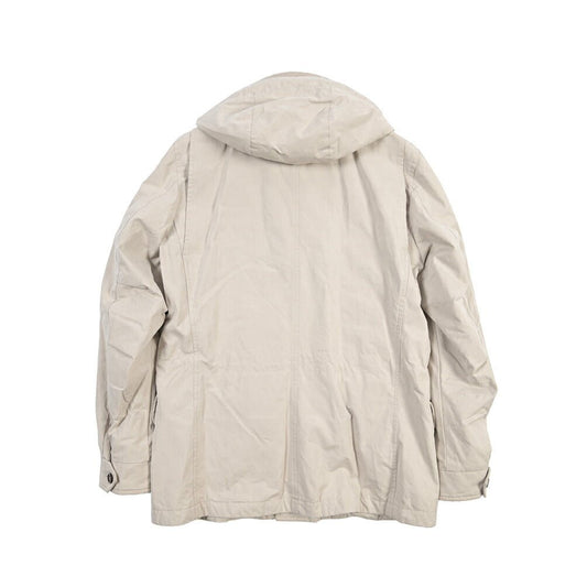 MOORER “ISACCO-S1” コットンギャバジン フード付きダウンジャケット / ACQUA RESISTANT(撥水) ベージュ(AVORIO) 48 | GUARDAROBA MILANO OFFICIAL STORE