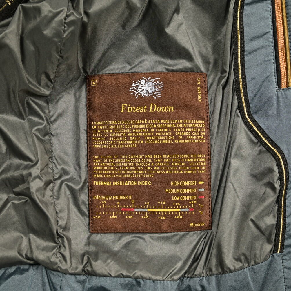 MOORER "JOYCE - S3C" ナイロン混 スタンドカラーダウンブルゾン / ACQUA RESISTANT(撥水)|417770 - 44|GUARDAROBA MILANO OFFICIAL STORE