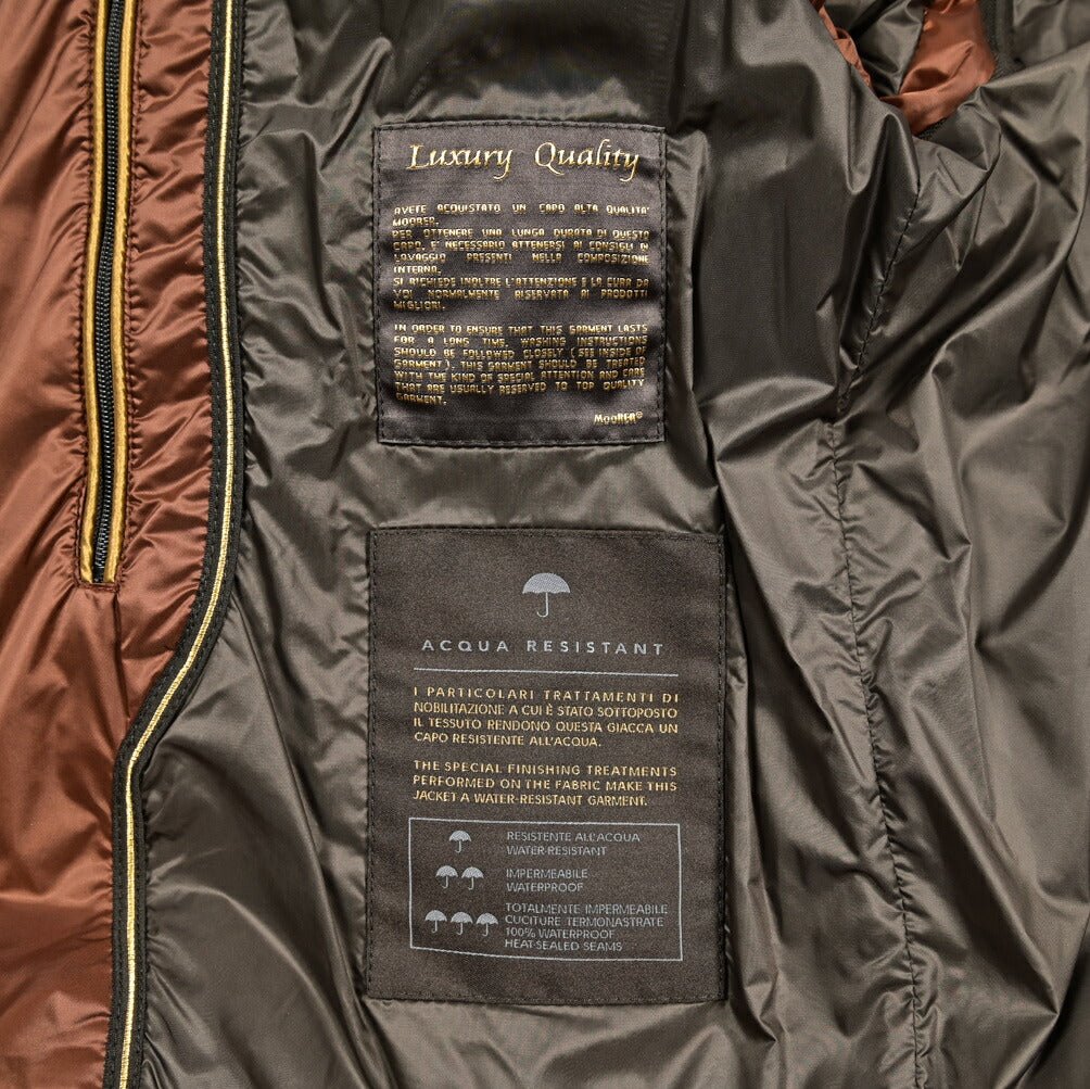 MOORER "JOYCE - SH" ナイロン100% スタンドカラーダウンブルゾン / ACQUA RESISTANT(撥水)|417768|GUARDAROBA MILANO OFFICIAL STORE