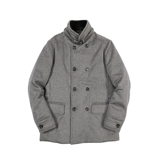 MOORER “KURT-BAB” カシミヤ100% ミンクファー付きスタンドカラーダウンコート グレー(GREY NUT) 50 | GUARDAROBA MILANO OFFICIAL STORE