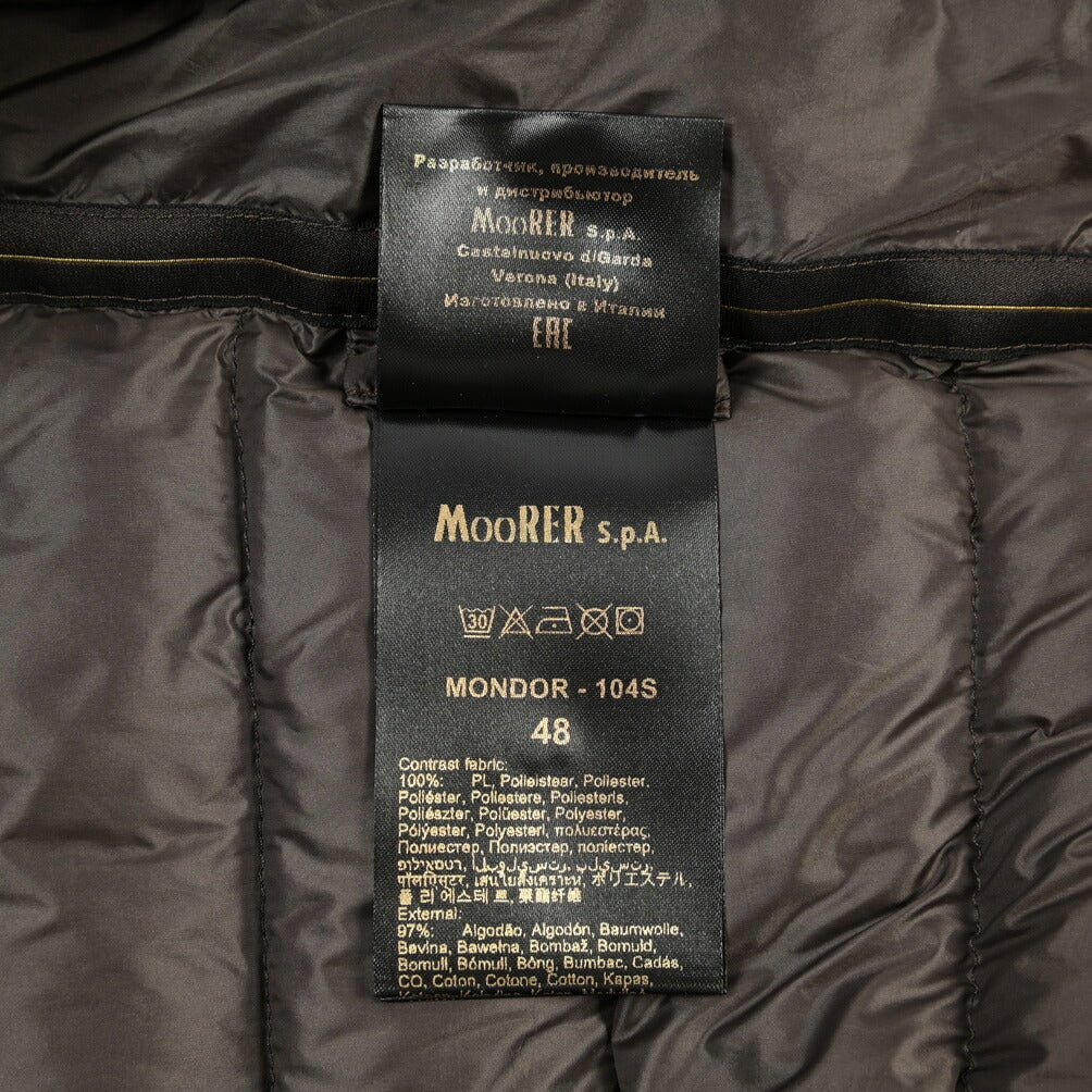 MOORER “MONDOR-104S” 異素材コンビ ダウンジャケット / JAPANESE FABRIC ブルー(BLU) 42 | GUARDAROBA MILANO OFFICIAL STORE