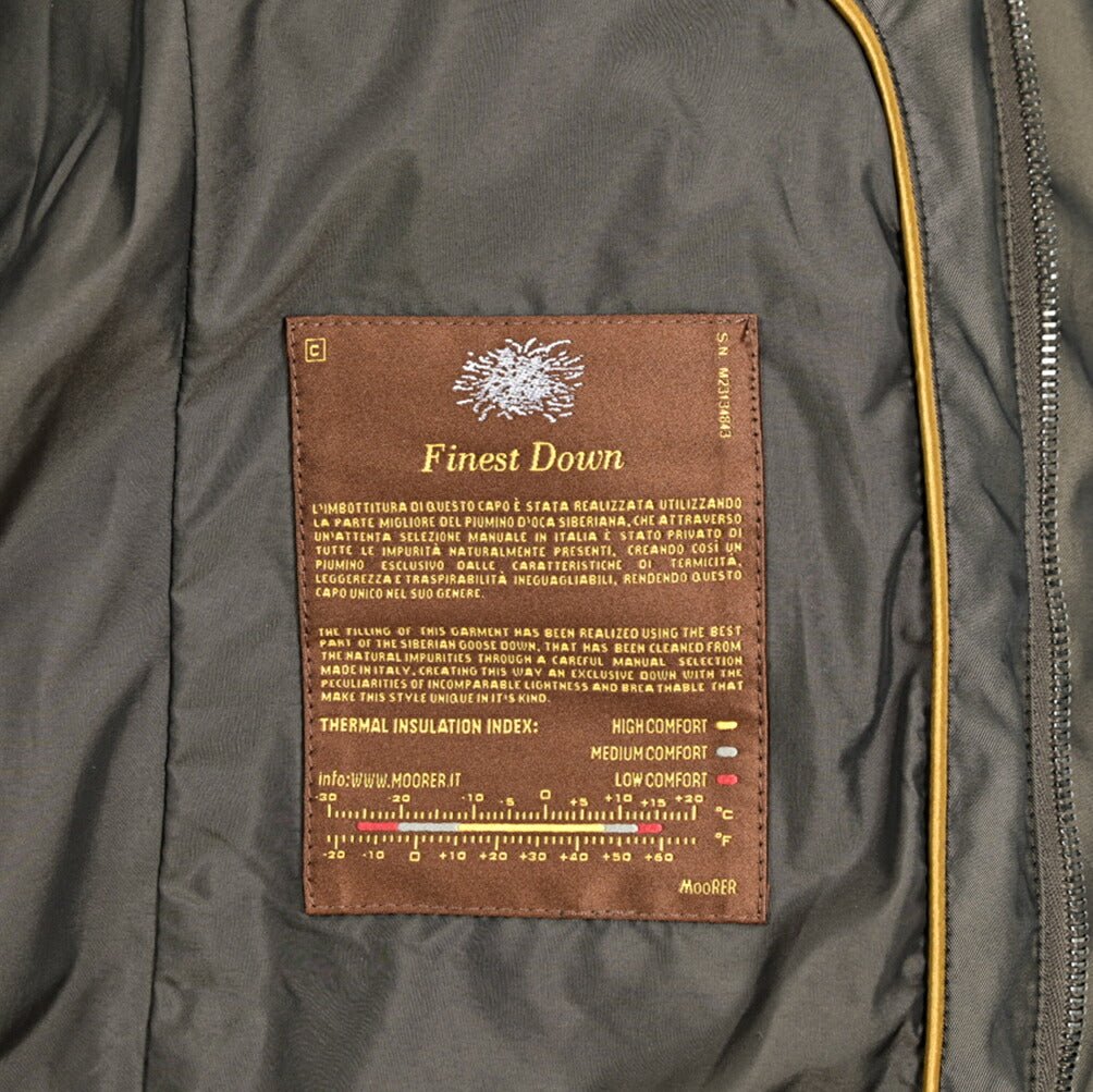 MOORER "MORRIS - KM" ポリエステル100% スタンドカラーダウンコート|420471 - 48|GUARDAROBA MILANO OFFICIAL STORE