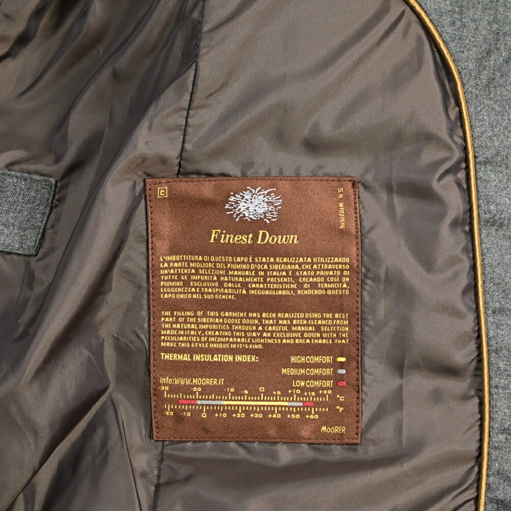 MOORER "MORRIS - L" カシミヤ混ウール スタンドカラーダウンコート|420465|GUARDAROBA MILANO OFFICIAL STORE