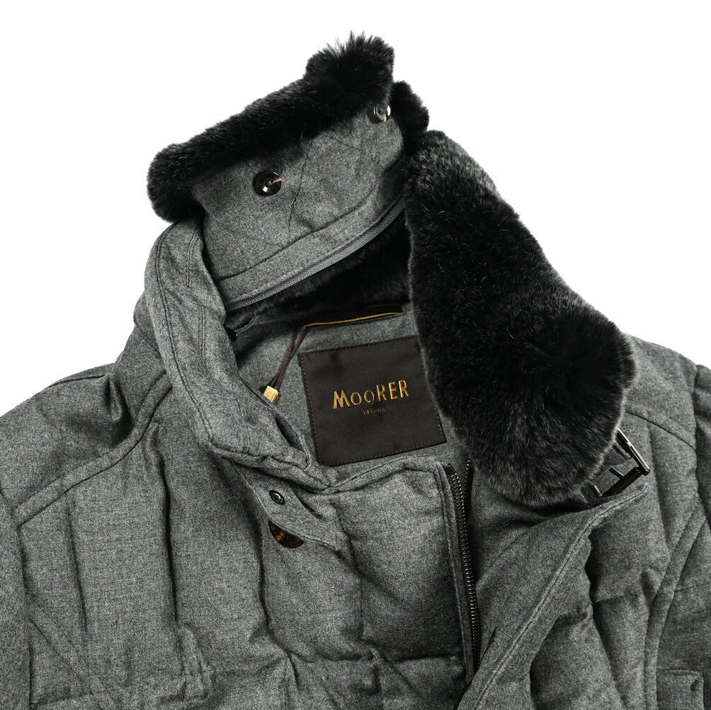 MOORER "MORRIS - L" カシミヤ混ウール スタンドカラーダウンコート|420465|GUARDAROBA MILANO OFFICIAL STORE