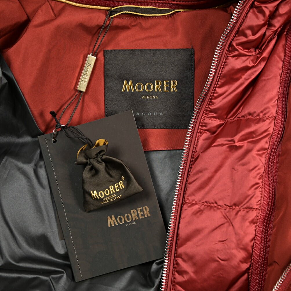 MOORER "NOMOS - IL" ナイロン100% ダウンジャケットフーディー (着脱可能ライナー付き) / ACQUA PROOF (防水)|417821 - 48|GUARDAROBA MILANO OFFICIAL STORE