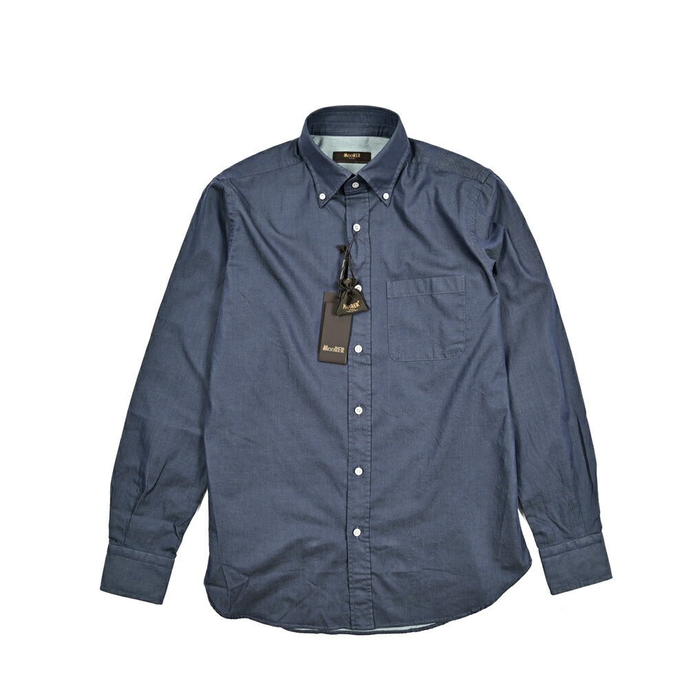 SALE|MOORER ROLF - 69 DENIM コットン100% ボタンダウンデニムシャツ|418352 - 44|GUARDAROBA MILANO OFFICIAL STORE
