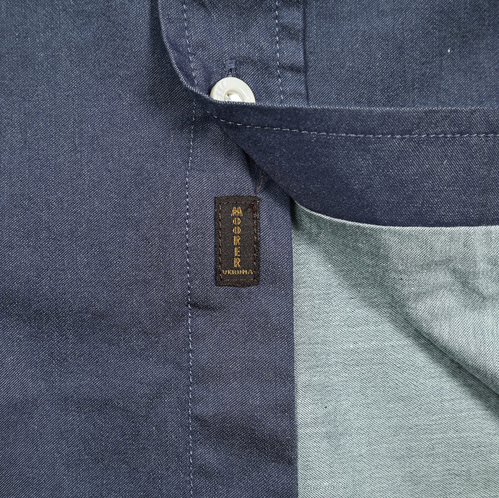 SALE|MOORER ROLF - 69 DENIM コットン100% ボタンダウンデニムシャツ|418352 - 44|GUARDAROBA MILANO OFFICIAL STORE