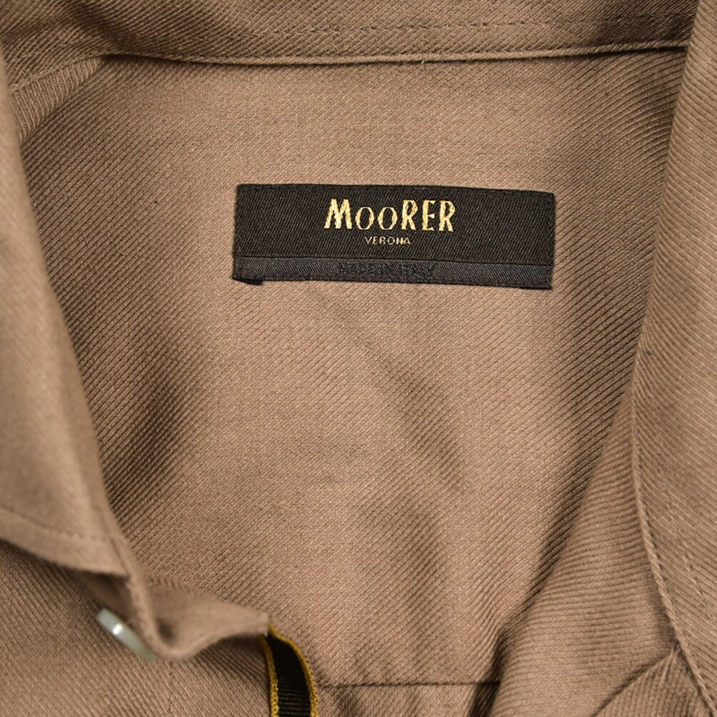 MOORER "ROMAN - LU" コットンカシミヤ ホリゾンタルカラーツイルシャツ|418437|GUARDAROBA MILANO OFFICIAL STORE