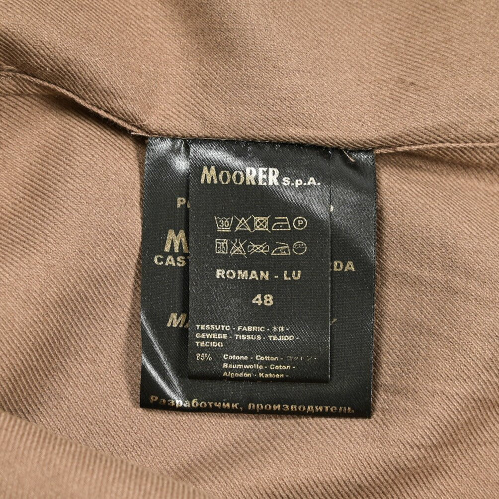 MOORER "ROMAN - LU" コットンカシミヤ ホリゾンタルカラーツイルシャツ|418437|GUARDAROBA MILANO OFFICIAL STORE