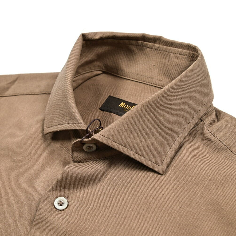 MOORER "ROMAN - LU" コットンカシミヤ ホリゾンタルカラーツイルシャツ|418437|GUARDAROBA MILANO OFFICIAL STORE