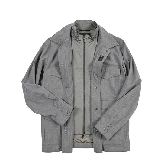 MOORER “SANDER-BT” ヴァージンウール フィールドジャケット グレー(GRIGIO) 48 | GUARDAROBA MILANO OFFICIAL STORE