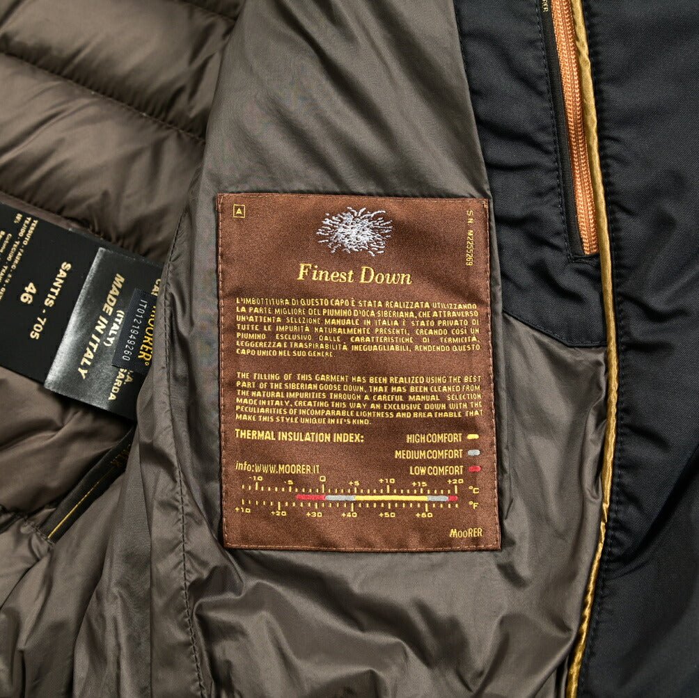 SALE|MOORER SANTIS - 705 デニム×ナイロン 異素材コンビダウンジャケット|418209 - 46|GUARDAROBA MILANO OFFICIAL STORE