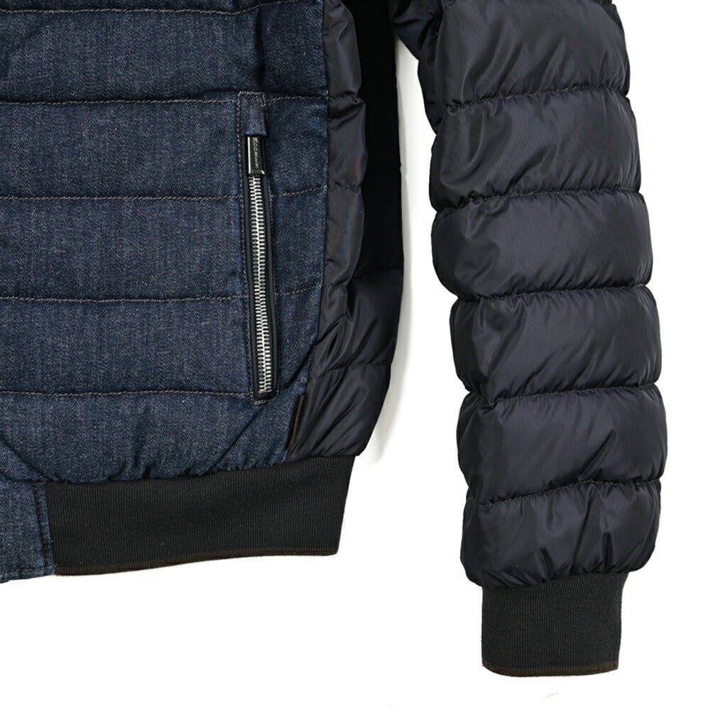 SALE|MOORER SANTIS - 705 デニム×ナイロン 異素材コンビダウンジャケット|418209 - 46|GUARDAROBA MILANO OFFICIAL STORE