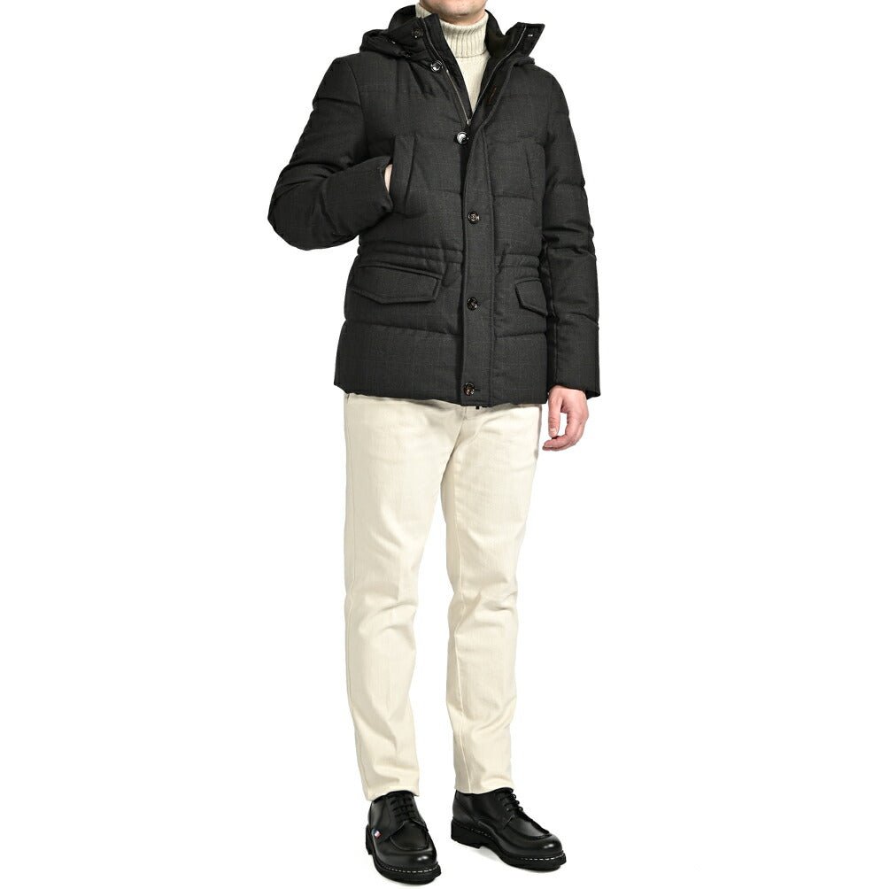 MOORER "SP - PHILIP - PE" ヴァージンウール 着脱可能フード付きダウンジャケット|418180 - 46|GUARDAROBA MILANO OFFICIAL STORE