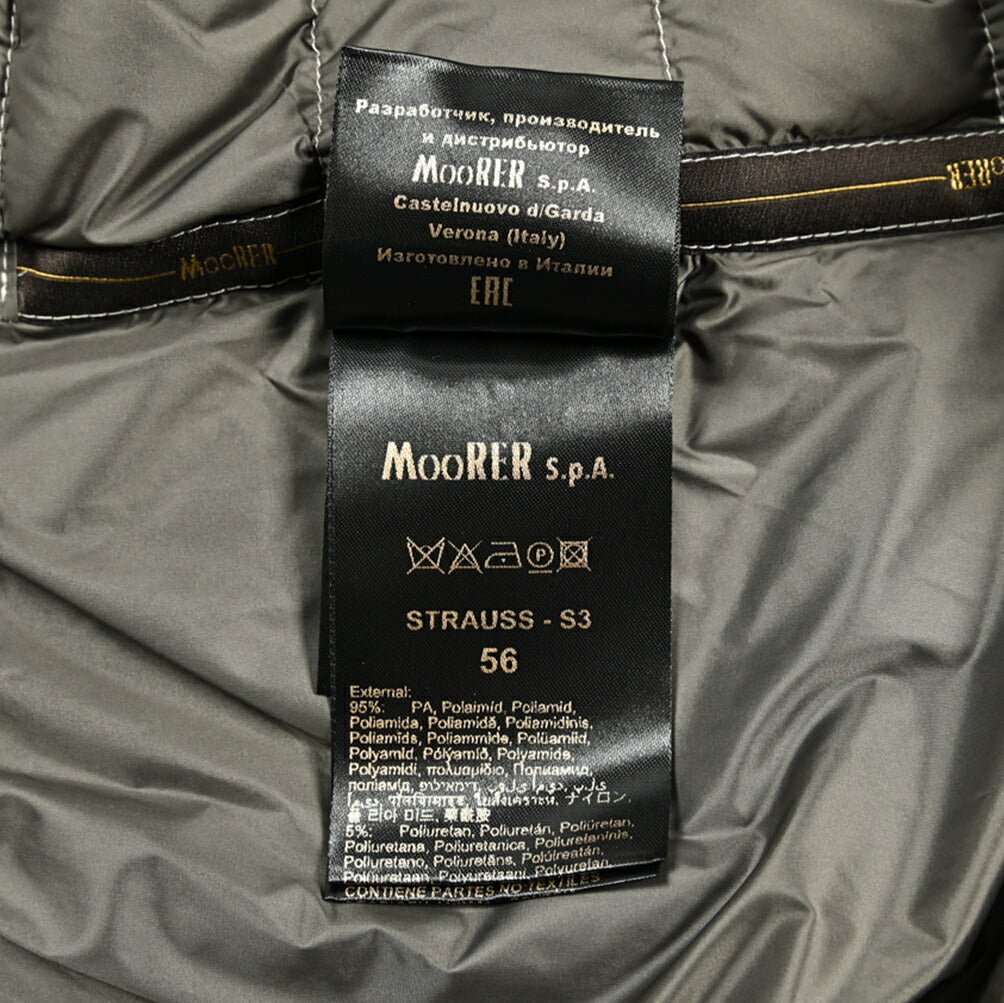 MOORER "STARUSS - S3" ストレッチナイロン スタンドカラーライトダウンジャケット / ACQUA RESISTANT(撥水)|418254 - 56|GUARDAROBA MILANO OFFICIAL STORE