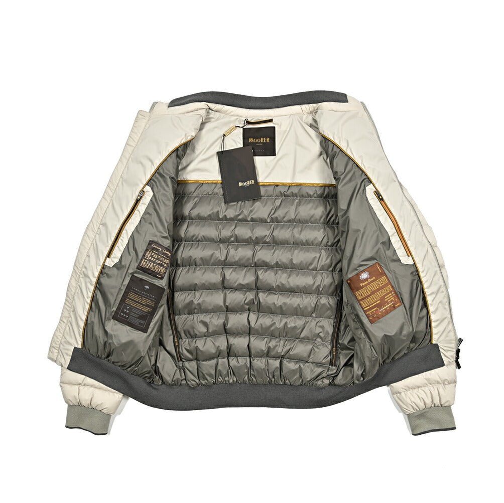 MOORER "STARUSS - S3" ストレッチナイロン スタンドカラーライトダウンジャケット / ACQUA RESISTANT(撥水)|418254 - 56|GUARDAROBA MILANO OFFICIAL STORE