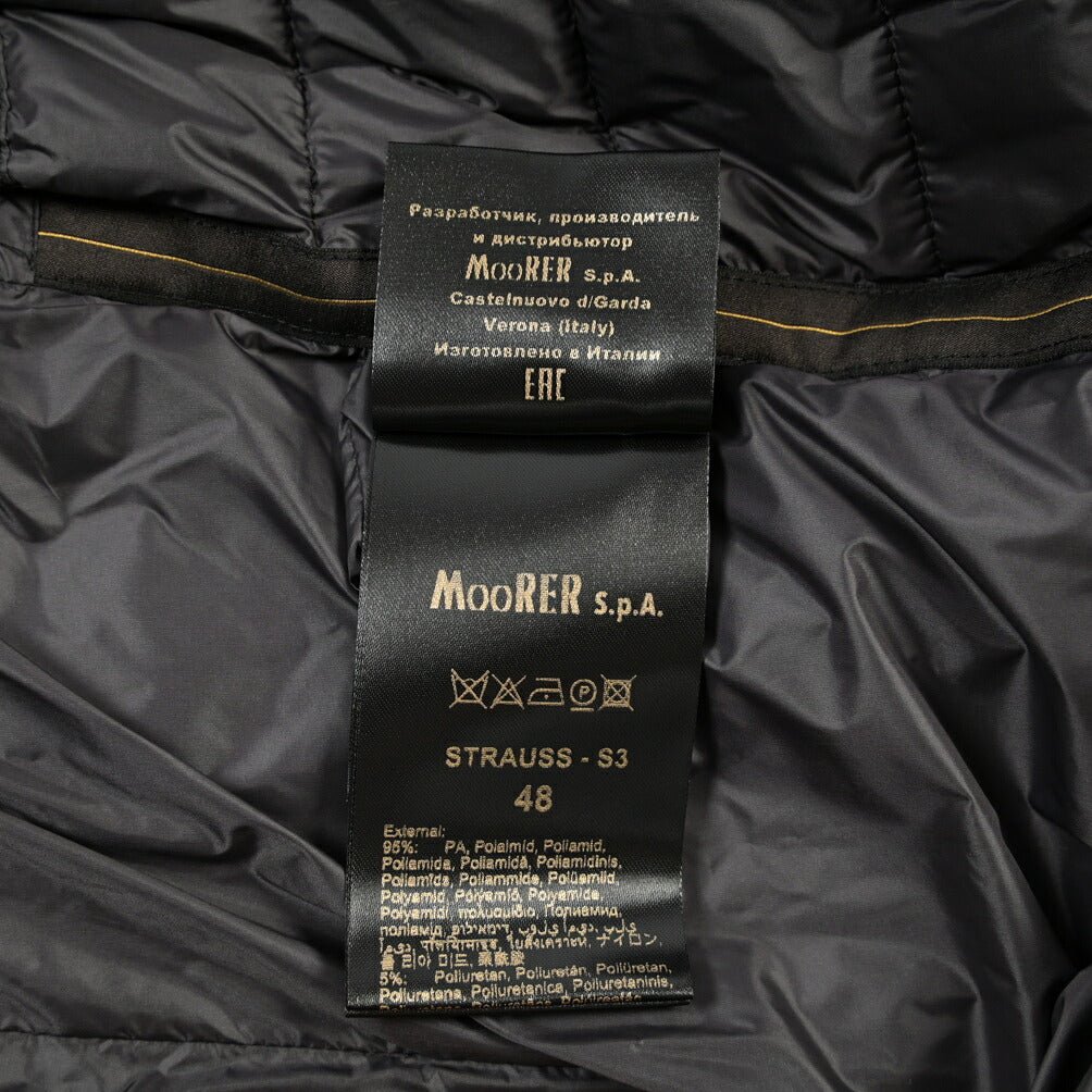 MOORER “STRAUSS-S3” 高機能ストレッチナイロン スタンドカラーダウンブルゾン / ACQUA RESISTANT(撥水) ダークネイビー(DARK BLU) 48 | GUARDAROBA MILANO OFFICIAL STORE