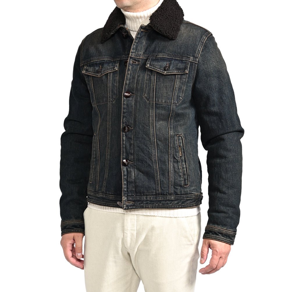 MOORER "TABURNO - 104" ストレッチデニム ボアカラーダウンジャケット|420408|GUARDAROBA MILANO OFFICIAL STORE