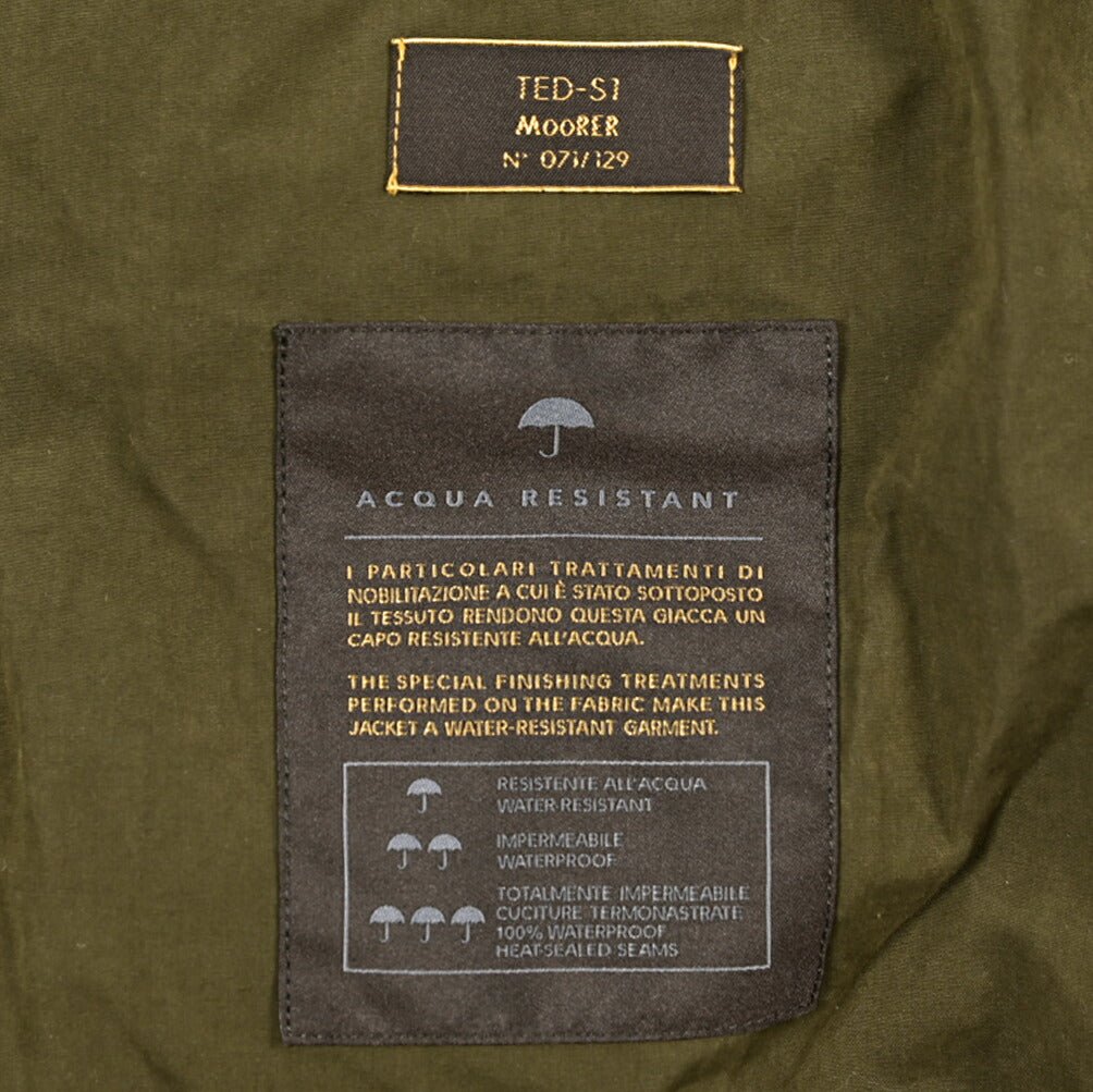 MOORER "TED - S1" ポリエステル混コットン ダウンコートフーディー / ACQUA RESISTANT(撥水)|420443 - 46|GUARDAROBA MILANO OFFICIAL STORE