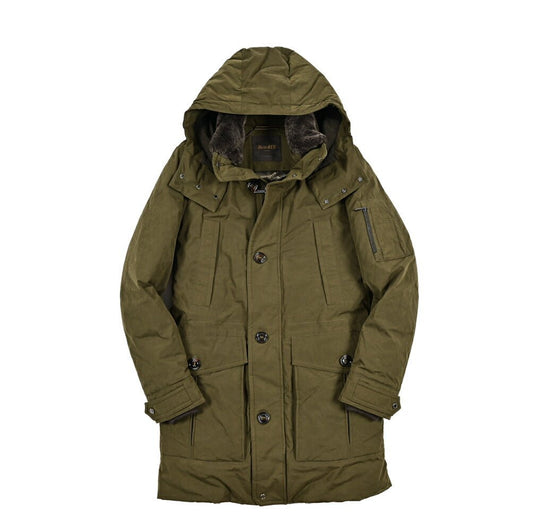 MOORER "TED - S1" ポリエステル混コットン ダウンコートフーディー / ACQUA RESISTANT(撥水)|420443 - 46|GUARDAROBA MILANO OFFICIAL STORE