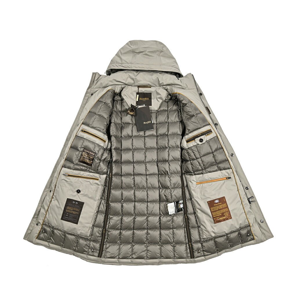 MOORER "VERMONT - ADS" ポリエステル混 着脱可能フード付きダウンコート / ACQUA PROOF (防水)|417765 - 46|GUARDAROBA MILANO OFFICIAL STORE