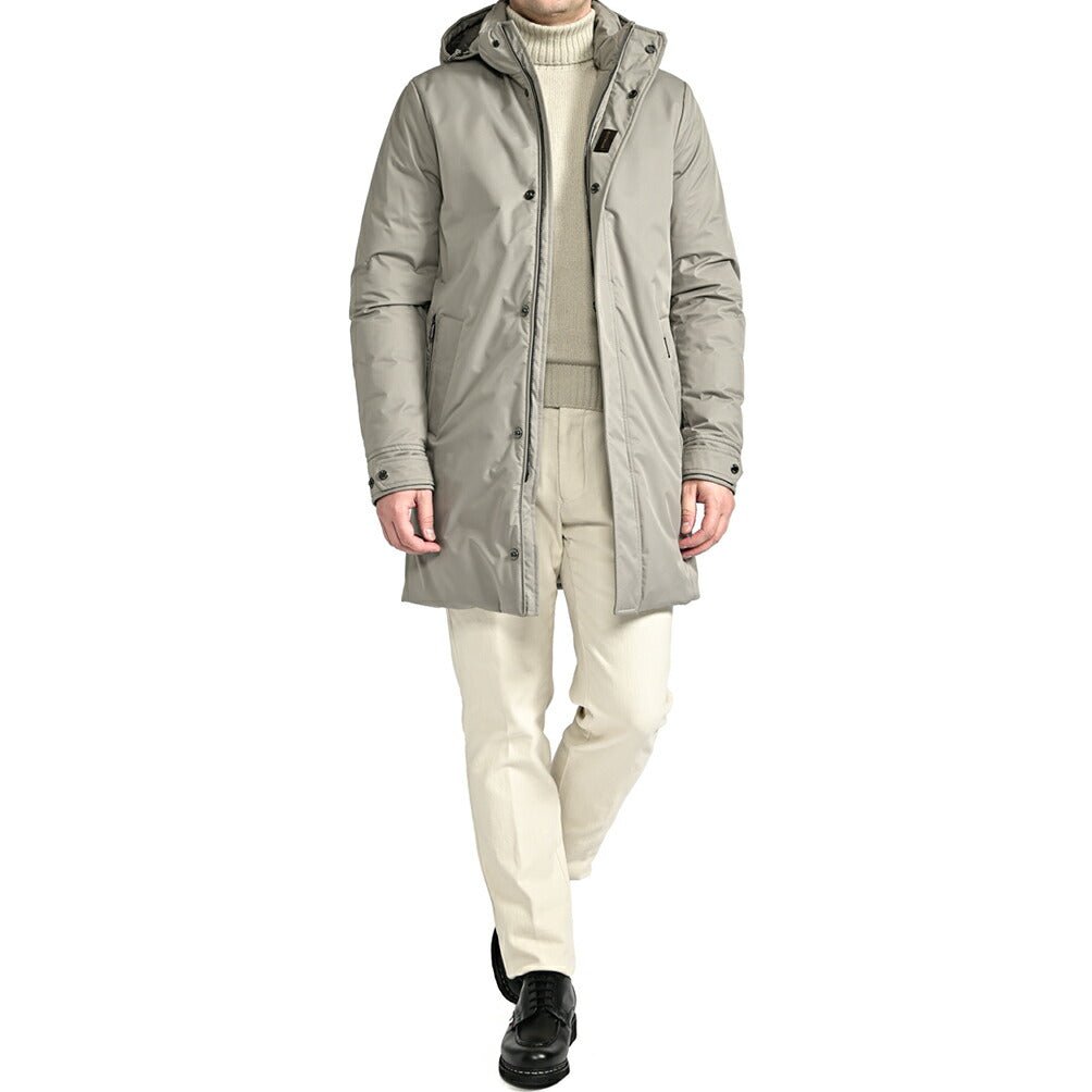 MOORER "VERMONT - ADS" ポリエステル混 着脱可能フード付きダウンコート / ACQUA PROOF (防水)|417765 - 46|GUARDAROBA MILANO OFFICIAL STORE