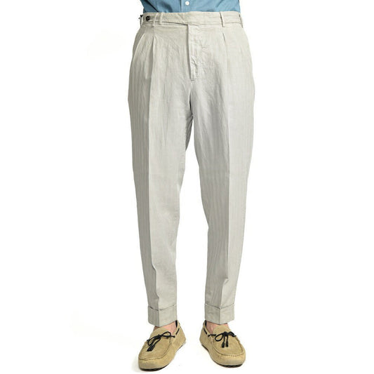 【P10倍】26SS PT TORINO STYLE “CARROT FIT” リヨセル混リネン ツータックスラックス ライトグレー 44 | GUARDAROBA MILANO OFFICIAL STORE