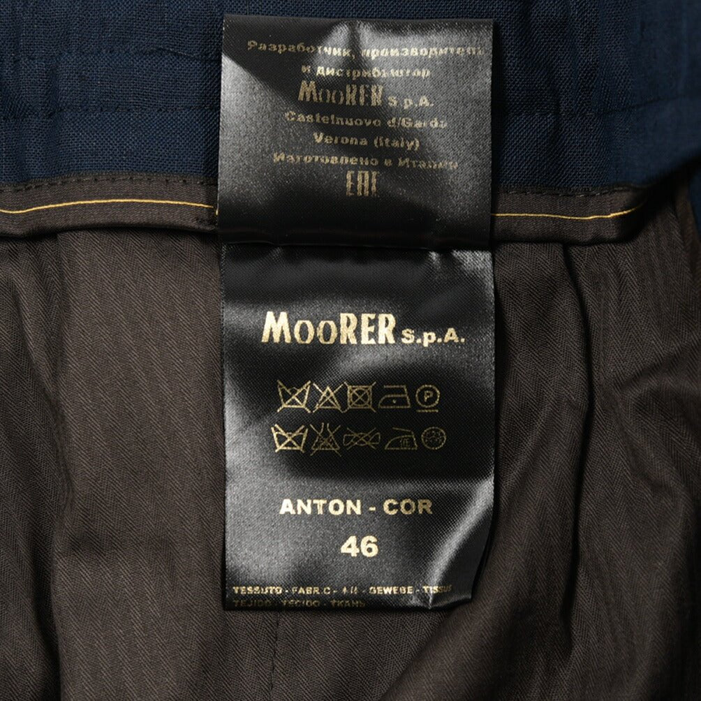 【P20倍】MOORER "ANTON - COR" リネン混コットン ドローコード付きイージースラックス|437163-46|GUARDAROBA MILANO OFFICIAL STORE