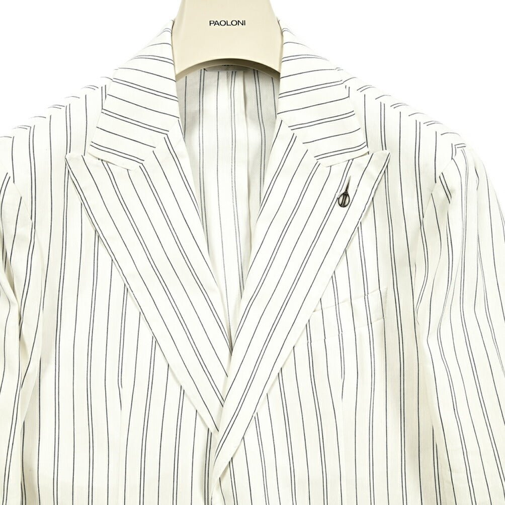SALE|PAOLONI コットンリネン 2Bシングルテーラードジャケット / MANIFATTURA|418867 - 48|GUARDAROBA MILANO OFFICIAL STORE