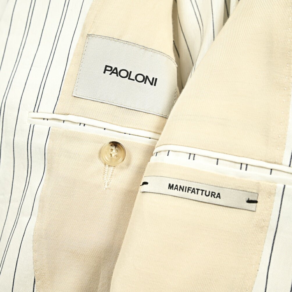 SALE|PAOLONI コットンリネン 2Bシングルテーラードジャケット / MANIFATTURA|418867 - 48|GUARDAROBA MILANO OFFICIAL STORE