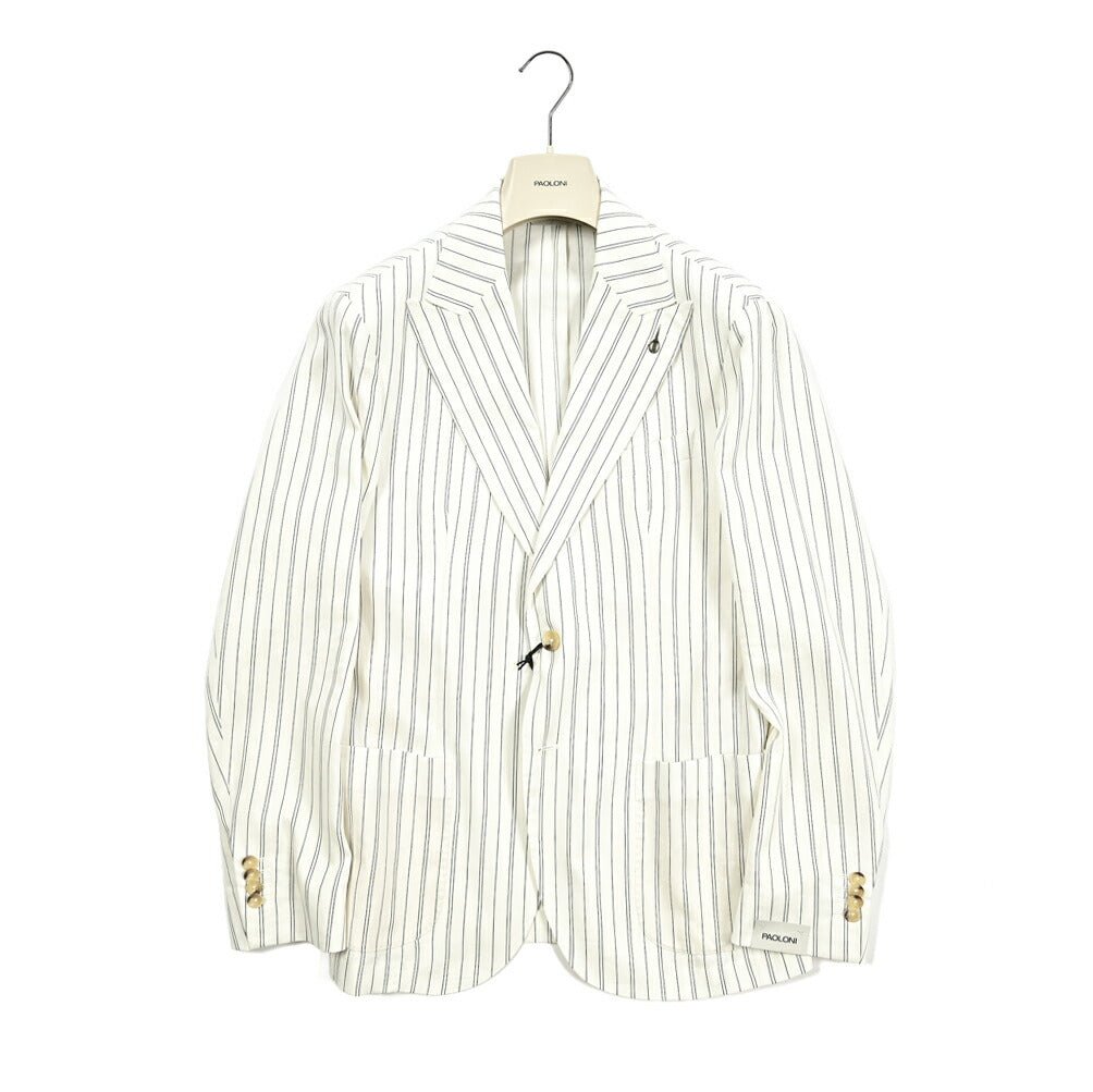 SALE|PAOLONI コットンリネン 2Bシングルテーラードジャケット / MANIFATTURA|418867 - 48|GUARDAROBA MILANO OFFICIAL STORE