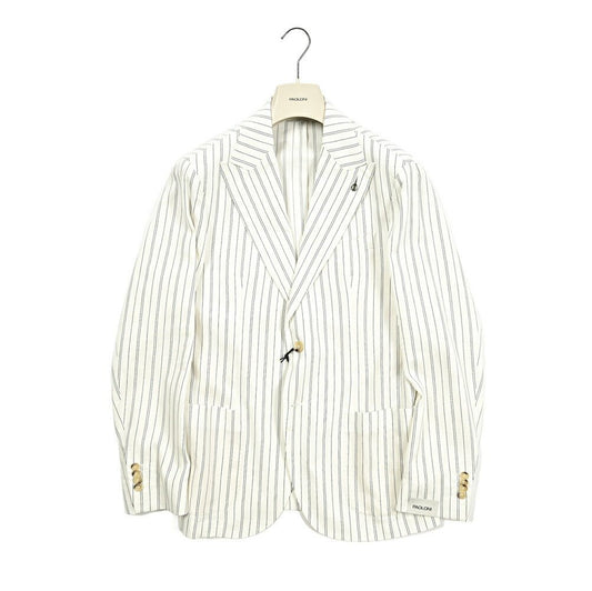 SALE|PAOLONI コットンリネン 2Bシングルテーラードジャケット / MANIFATTURA|418867 - 48|GUARDAROBA MILANO OFFICIAL STORE