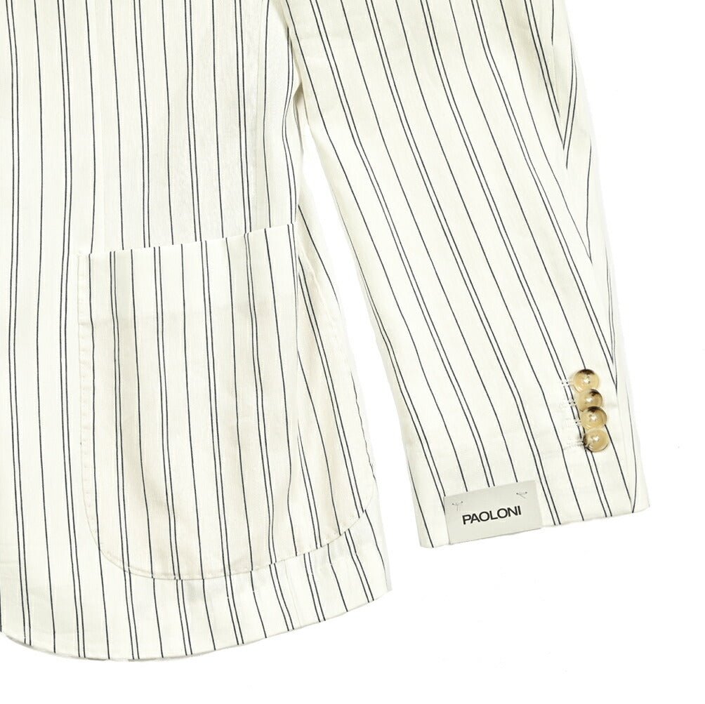 SALE|PAOLONI コットンリネン 2Bシングルテーラードジャケット / MANIFATTURA|418867 - 48|GUARDAROBA MILANO OFFICIAL STORE