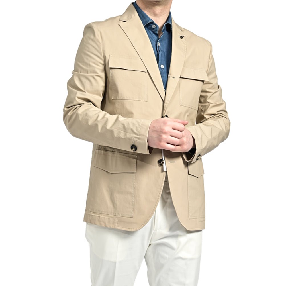 PAOLONI ストレッチコットン 段返り3Bシングルサファリジャケット|418875|GUARDAROBA MILANO OFFICIAL STORE