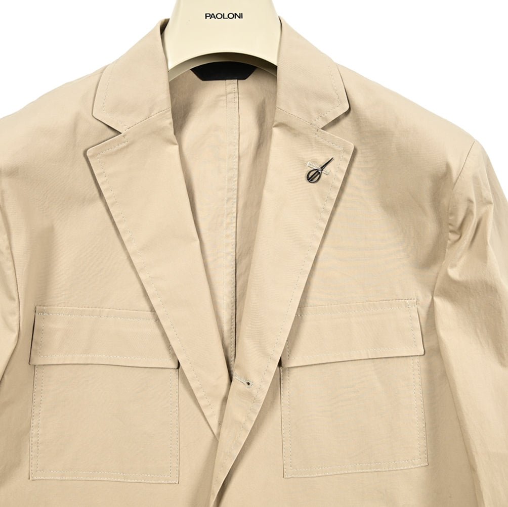 PAOLONI ストレッチコットン 段返り3Bシングルサファリジャケット|418875|GUARDAROBA MILANO OFFICIAL STORE