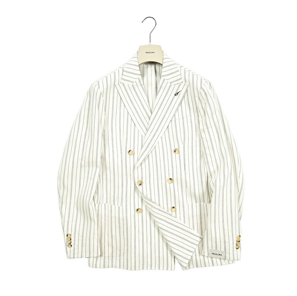 PAOLONI コットンリネン 6Bダブルテーラードジャケット / MANIFATTURA|GUARDAROBA MILANO OFFICIAL STORE