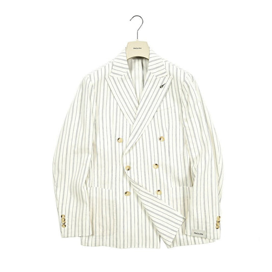 SALE|PAOLONI コットンリネン 6Bダブルテーラードジャケット / MANIFATTURA|418772 - 44|GUARDAROBA MILANO OFFICIAL STORE