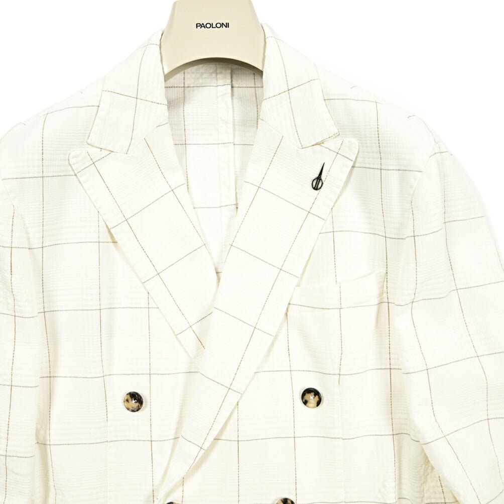 SALE|PAOLONI コットンリネン 6Bダブルテーラードジャケット / MANIFATTURA|418821|GUARDAROBA MILANO OFFICIAL STORE
