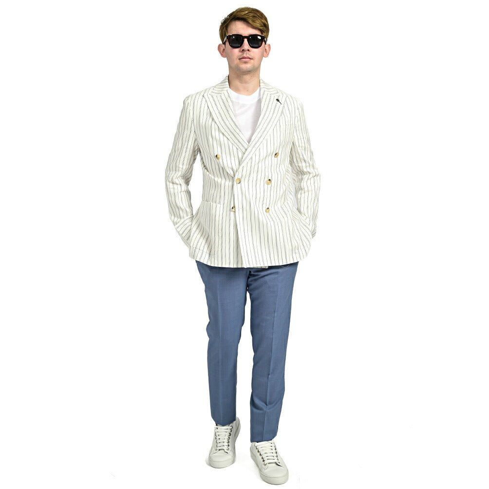 PAOLONI コットンリネン 6Bダブルテーラードジャケット / MANIFATTURA|GUARDAROBA MILANO OFFICIAL STORE