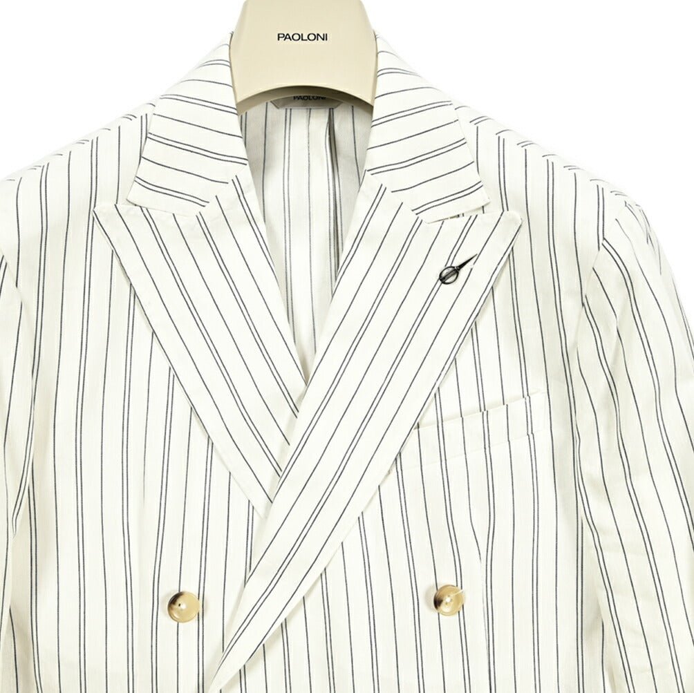 PAOLONI コットンリネン 6Bダブルテーラードジャケット / MANIFATTURA|GUARDAROBA MILANO OFFICIAL STORE