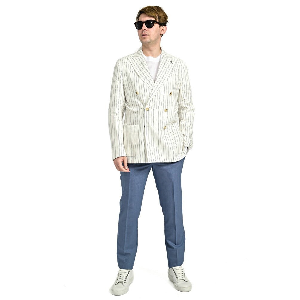 SALE|PAOLONI コットンリネン 6Bダブルテーラードジャケット / MANIFATTURA|418772 - 44|GUARDAROBA MILANO OFFICIAL STORE