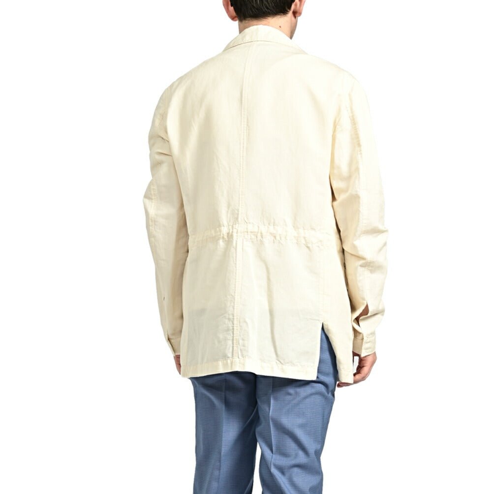 SALE|PAOLONI コットンリネン オープンカラーサファリジャケット / MANIFATTURA|418767|GUARDAROBA MILANO OFFICIAL STORE
