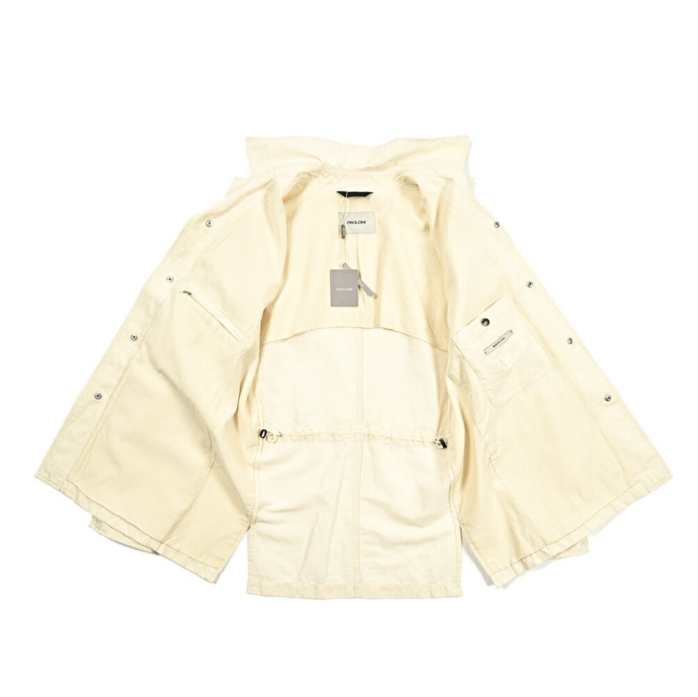 SALE|PAOLONI コットンリネン オープンカラーサファリジャケット / MANIFATTURA|418767|GUARDAROBA MILANO OFFICIAL STORE