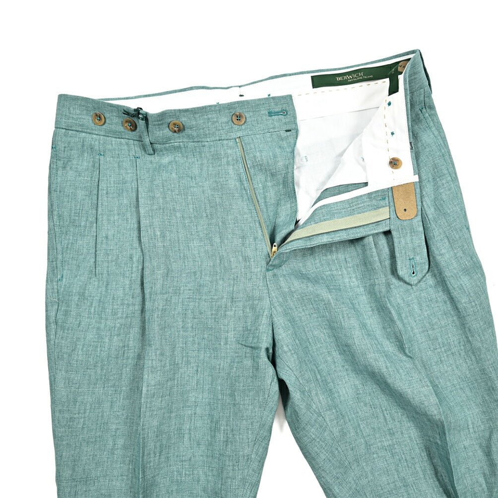 Pre SUMMER SALE|BERWICH BARBER リネン100% ツータックスラックス|422227 - 48|GUARDAROBA MILANO OFFICIAL STORE