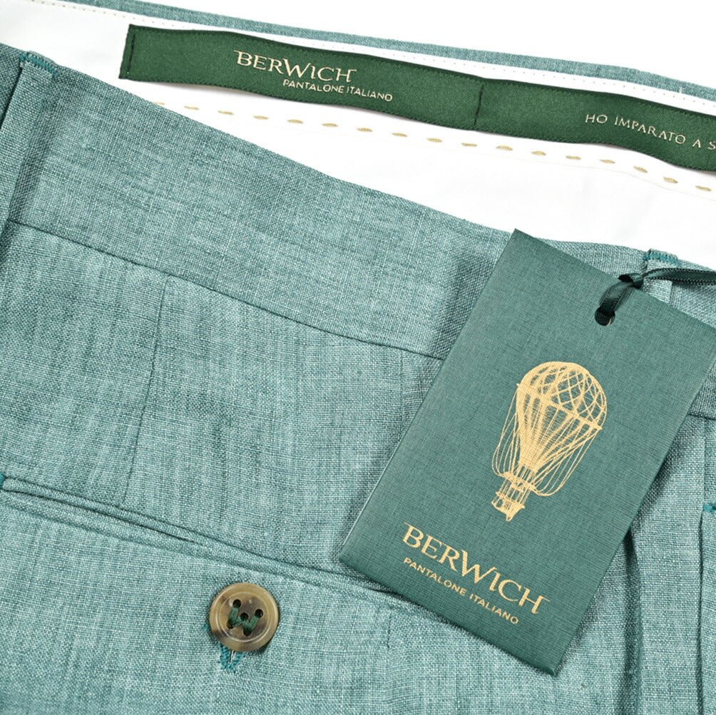 Pre SUMMER SALE|BERWICH BARBER リネン100% ツータックスラックス|422227 - 48|GUARDAROBA MILANO OFFICIAL STORE