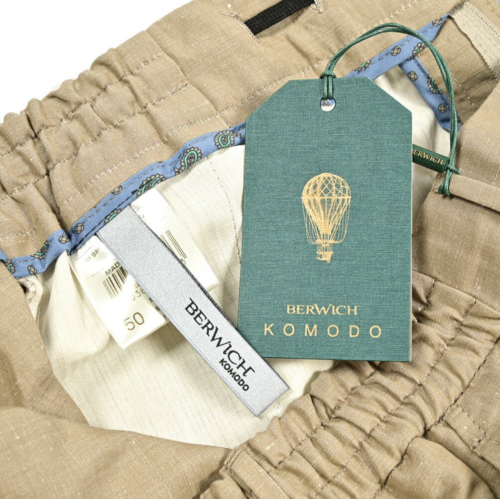 Pre SUMMER SALE|BERWICH SPIAGGIA コットンリネン ノータックイージースラックス|422233 - 50|GUARDAROBA MILANO OFFICIAL STORE